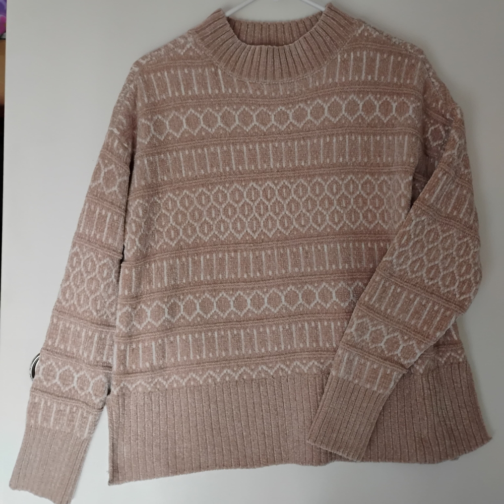 RACHEL ZOE Women's Beige Patterned Sweater